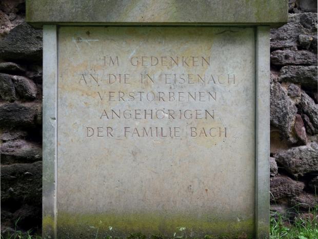 Denkstein für die in Eisenach bestatteten Angehörigen der Bach-Familie