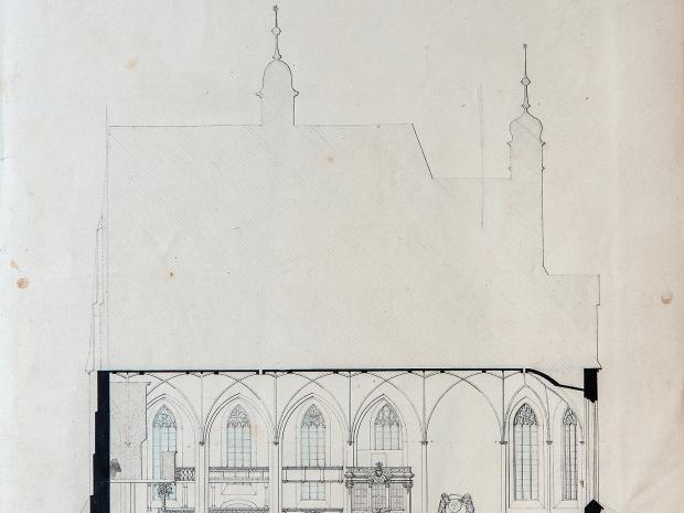Die innere Nordseite der Jakobskirche vor dem Umbau 1866
