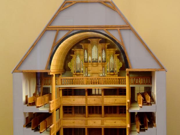 Modell der Neuen Kirche zur Zeit Johann Sebastian Bachs.