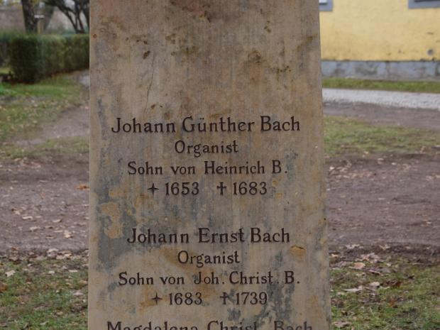 Namen von Musikern der Bach-Familie auf dem Alten Friedhof Arnstadt